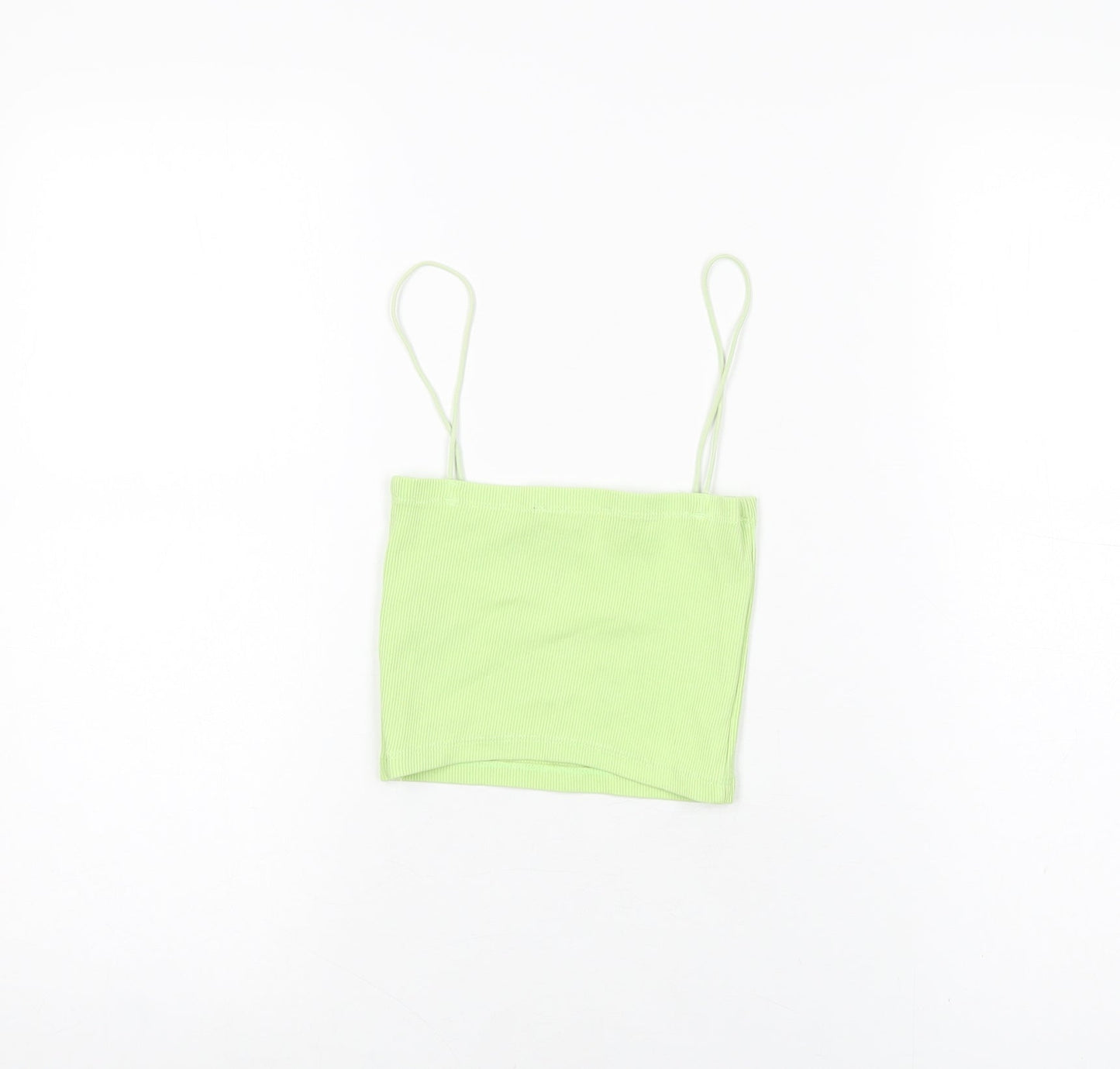 Womens UK Size S Zara Green Cropped T-Shirt