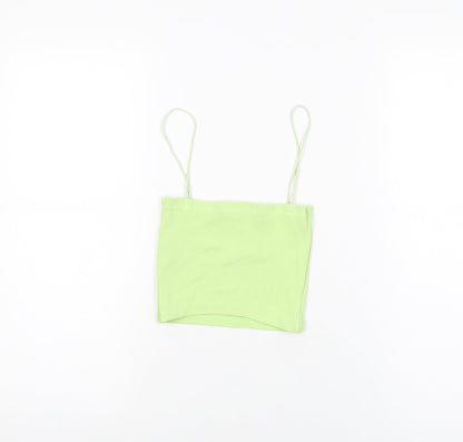 Womens UK Size S Zara Green Cropped T-Shirt
