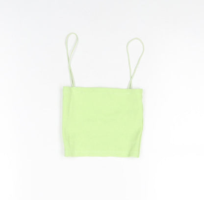 Womens UK Size S Zara Green Cropped T-Shirt