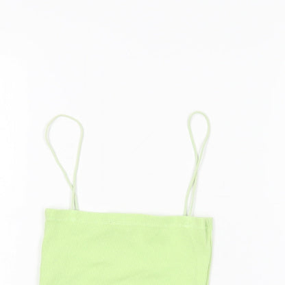 Womens UK Size S Zara Green Cropped T-Shirt
