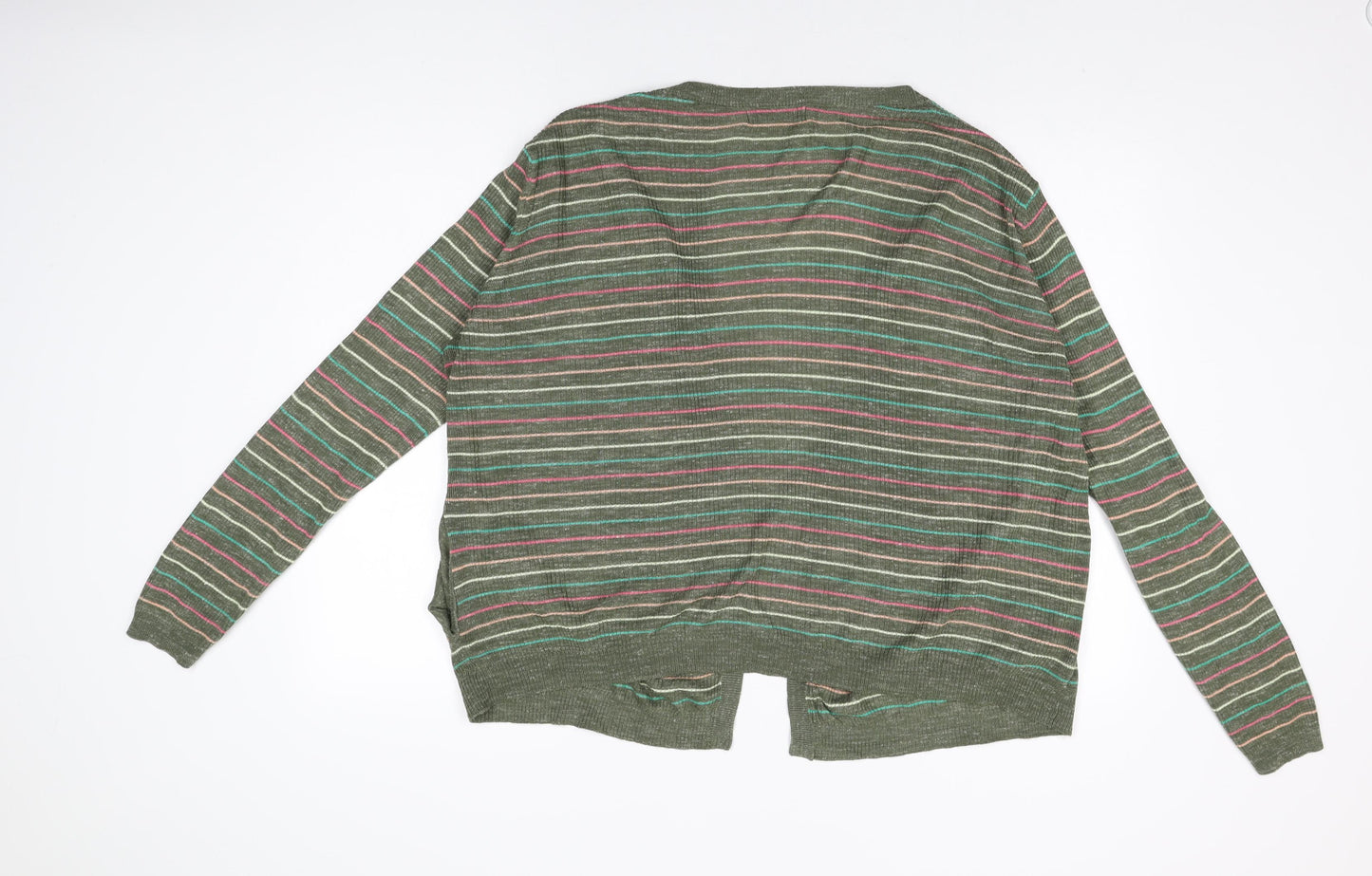 Womens UK Size L Marks and Spencer Green Cardigan Jumper
