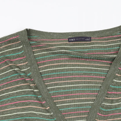 Womens UK Size L Marks and Spencer Green Cardigan Jumper