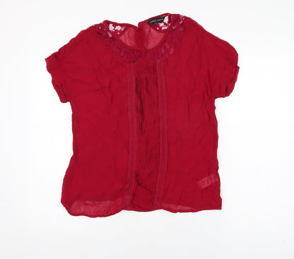 Womens UK Size 10 Dorothy Perkins Pink Basic T-Shirt