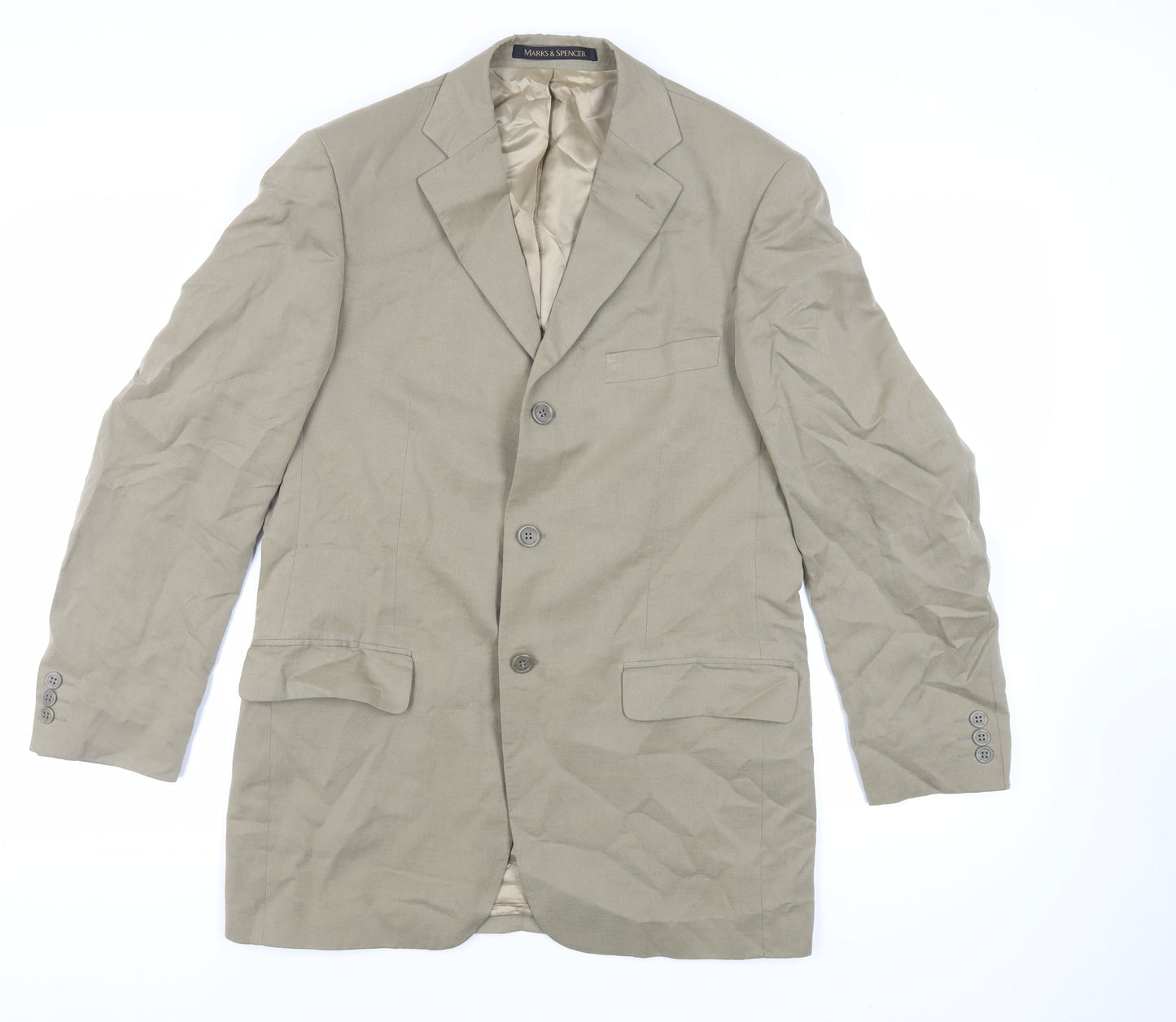 Mens UK Size 38 St Michael Regular Beige Suit Jacket