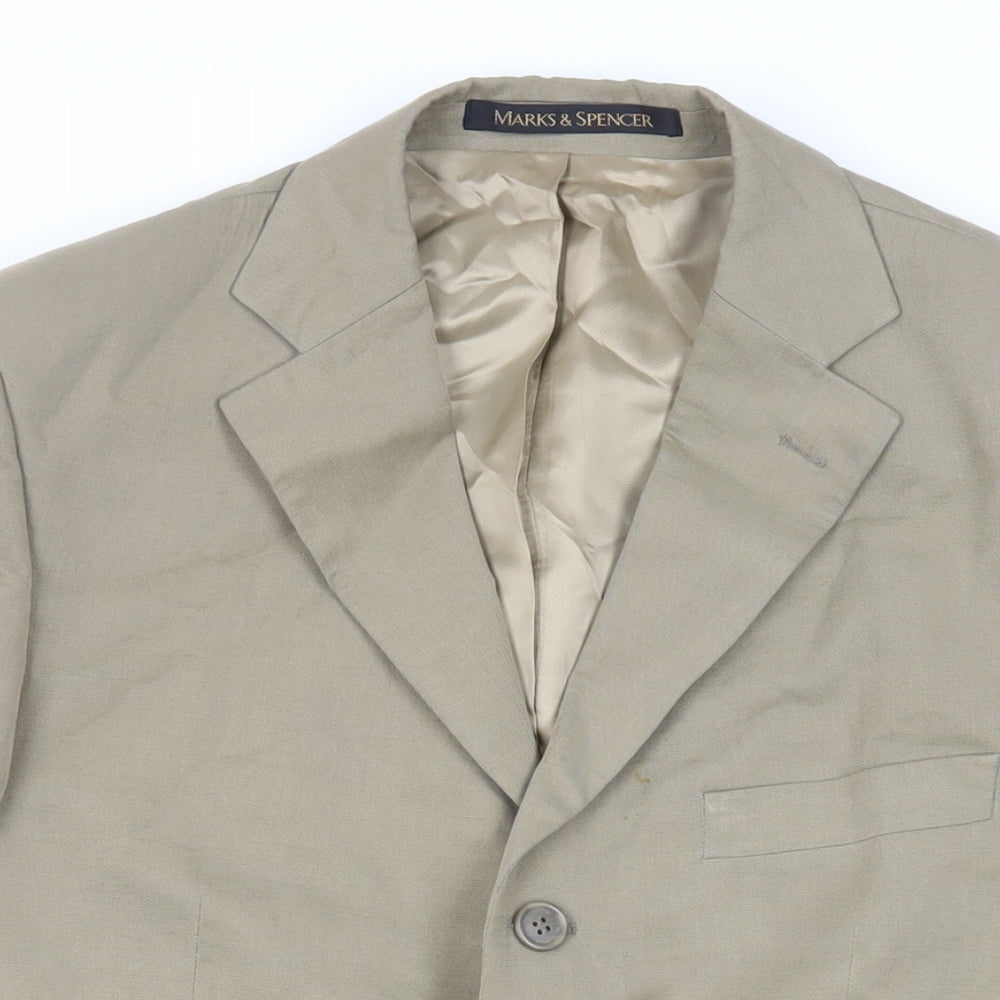 Mens UK Size 38 St Michael Regular Beige Suit Jacket