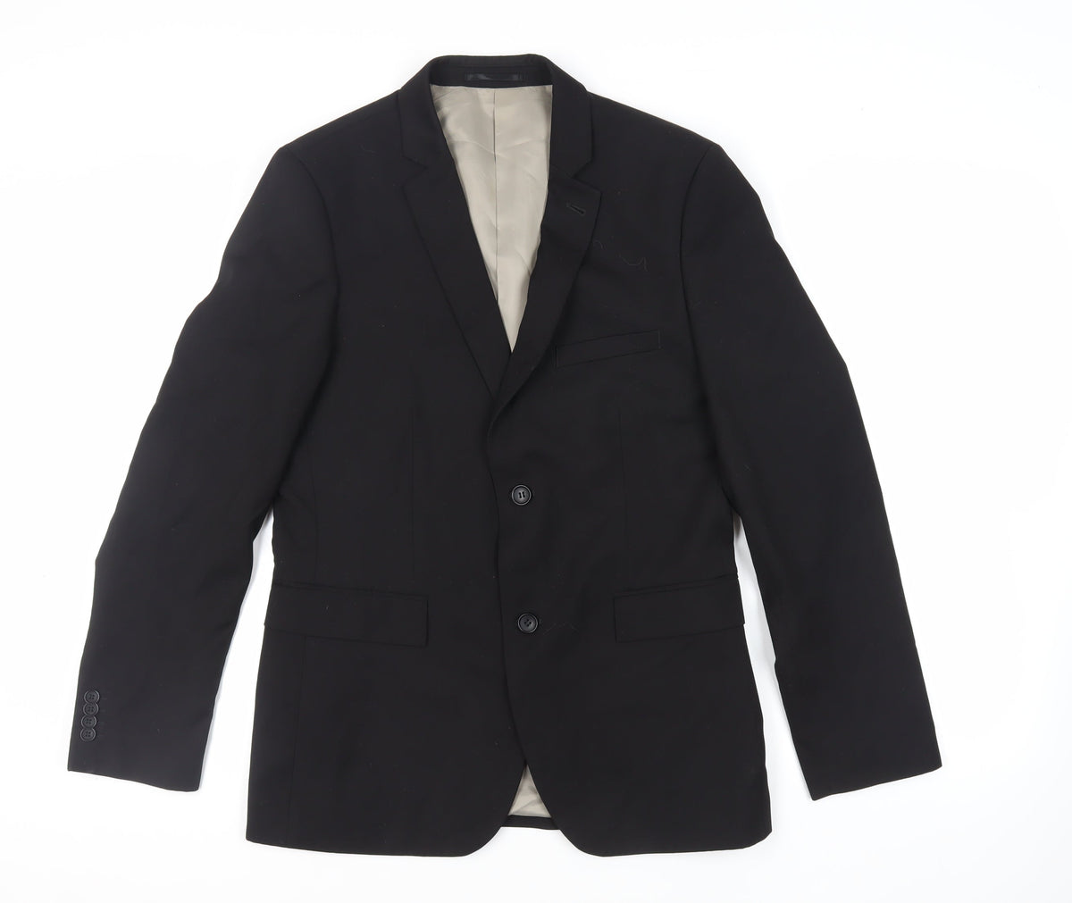 Mens UK Size 40 Topman Regular Black Suit Jacket