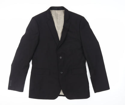 Mens UK Size 40 Topman Regular Black Suit Jacket