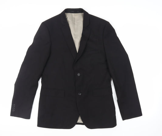Mens UK Size 40 Topman Regular Black Suit Jacket