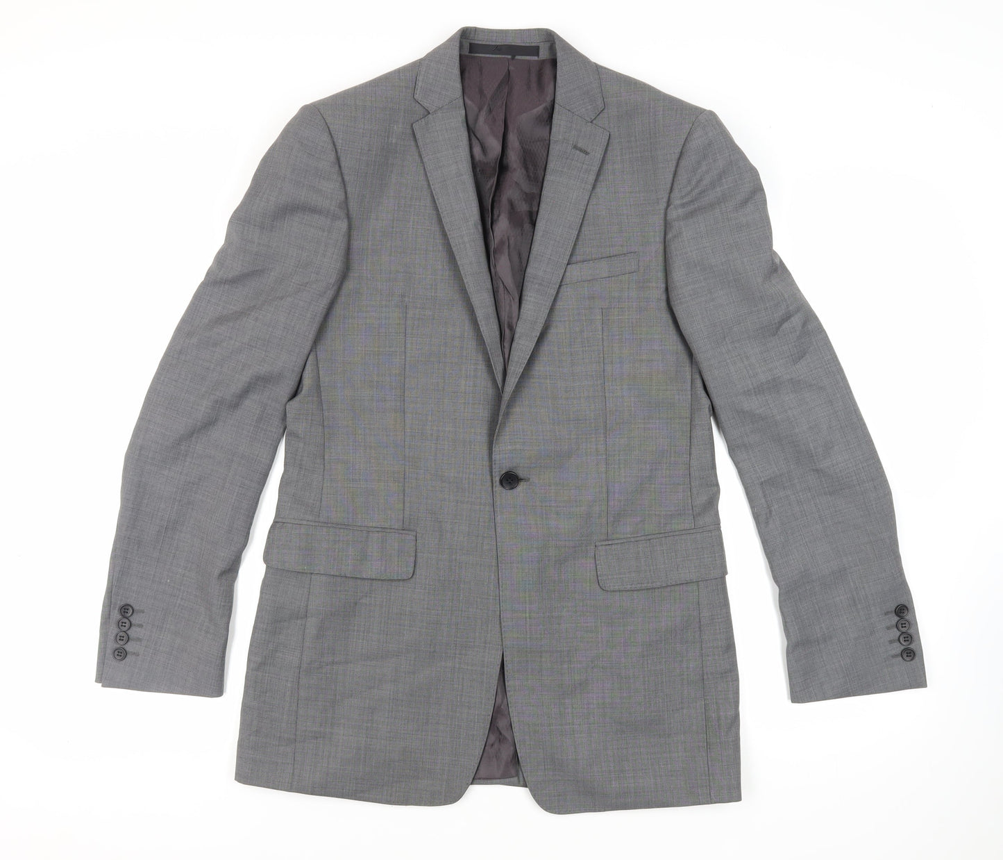 Autograph Mens Grey Polyester Jacket Suit Jacket Size 38 Regular