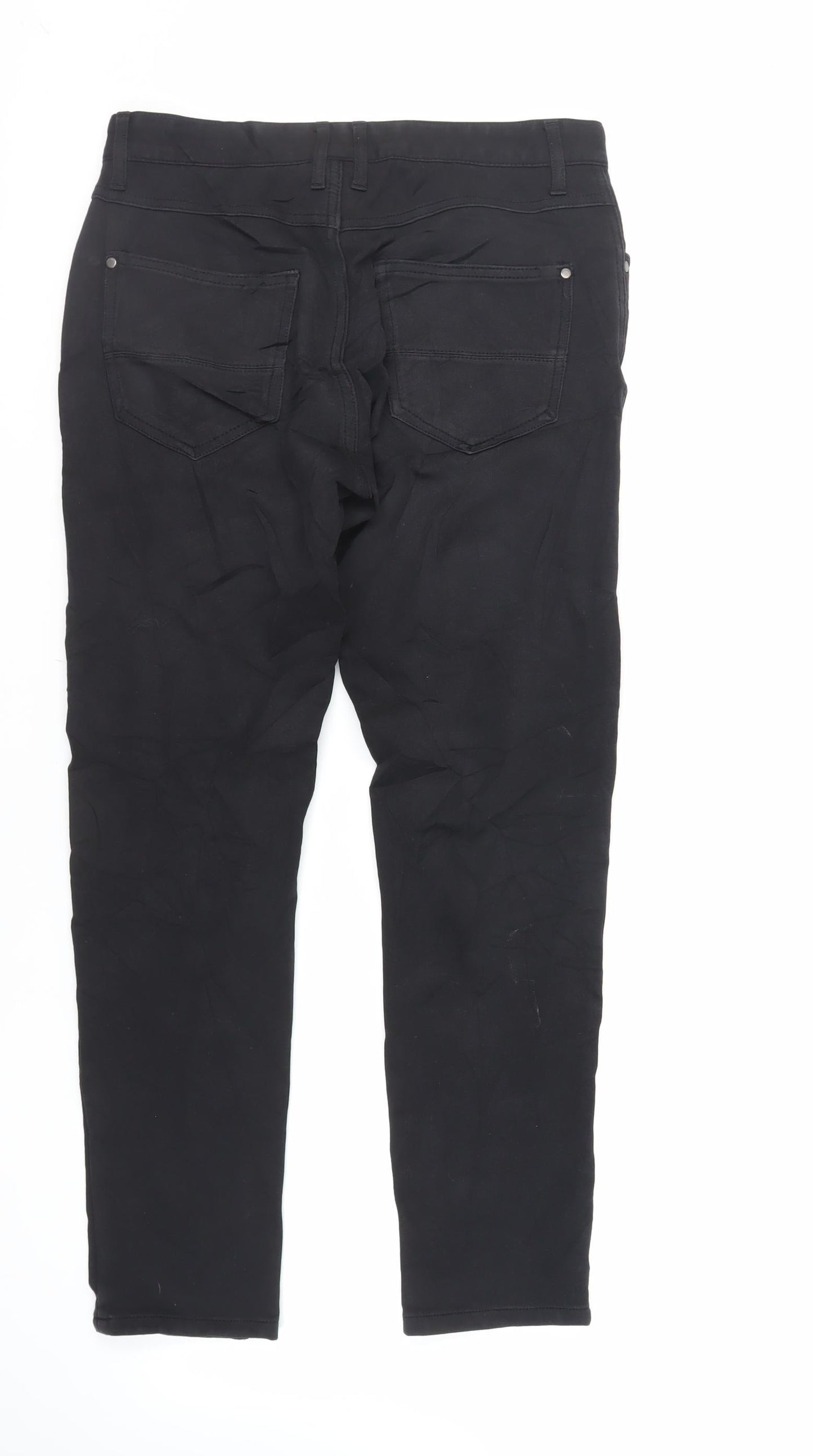 Zara Womens Black Cotton Skinny Jeans Size 12 L27 in Regular Zip