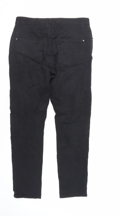 Zara Womens Black Cotton Skinny Jeans Size 12 L27 in Regular Zip