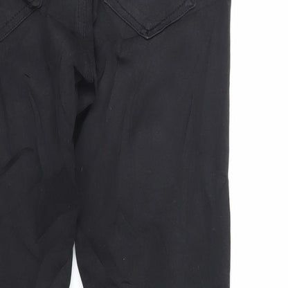 Zara Womens Black Cotton Skinny Jeans Size 12 L27 in Regular Zip