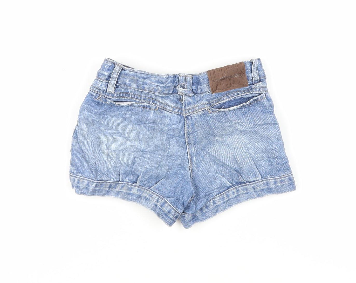 Vertbaudet Girls Blue Cotton Hot Pants Shorts Size 6 Years Regular Zip - Pockets