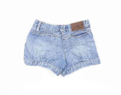 Vertbaudet Girls Blue Cotton Hot Pants Shorts Size 6 Years Regular Zip - Pockets