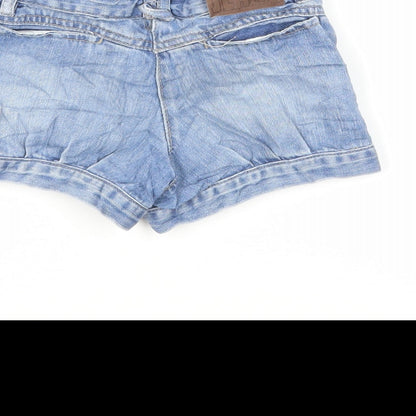 Vertbaudet Girls Blue Cotton Hot Pants Shorts Size 6 Years Regular Zip - Pockets