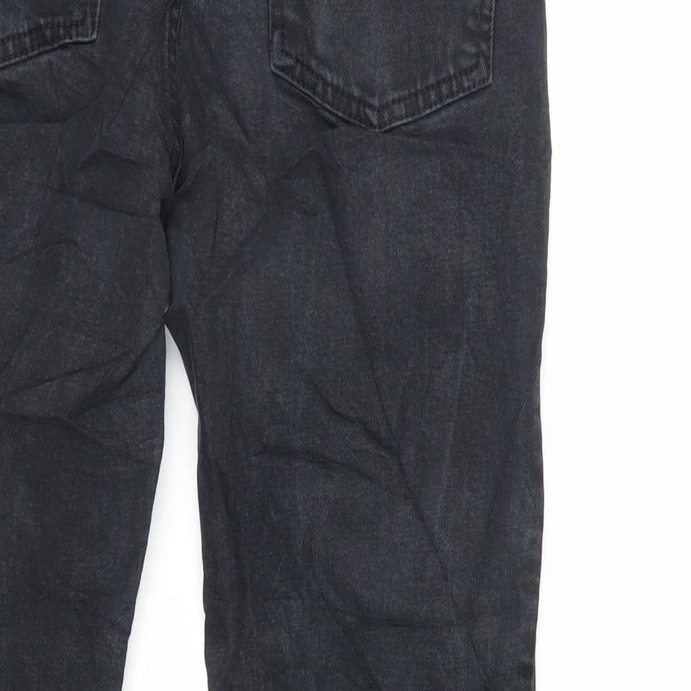 Topshop Womens Blue Cotton Straight Jeans Size 28 L26 in Regular Zip