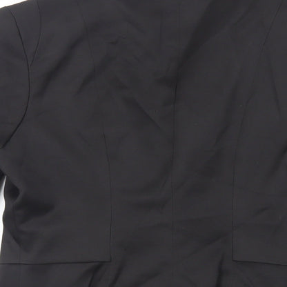 Attentif Womens Black Jacket Blazer Size 10 Button