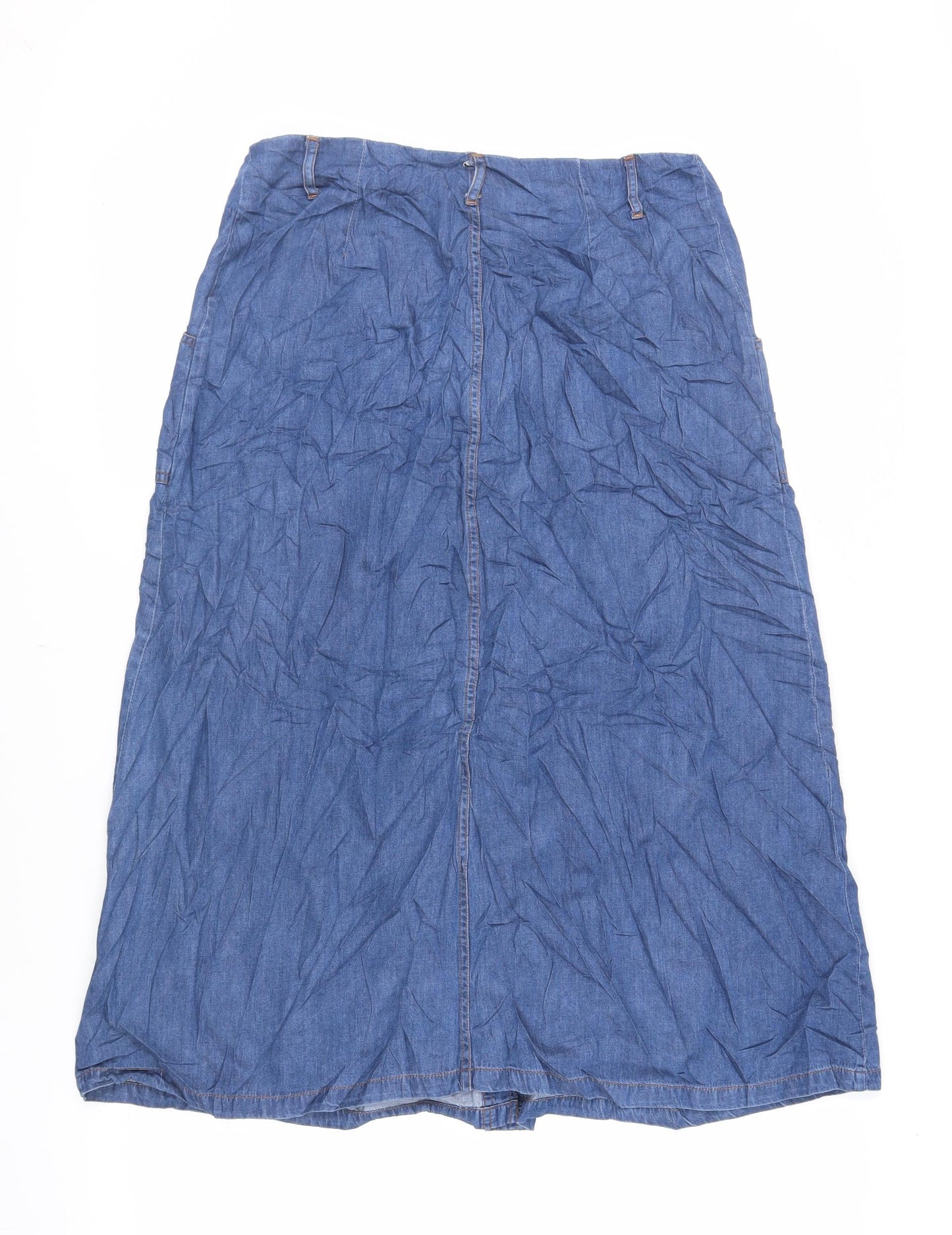 Womens UK Size 12 Roman A-Line Chambray Skirt