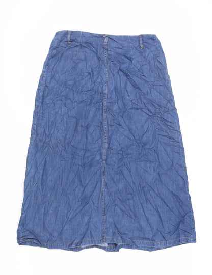 Womens UK Size 12 Roman A-Line Chambray Skirt