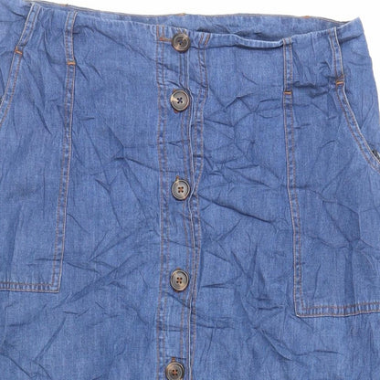 Womens UK Size 12 Roman A-Line Chambray Skirt