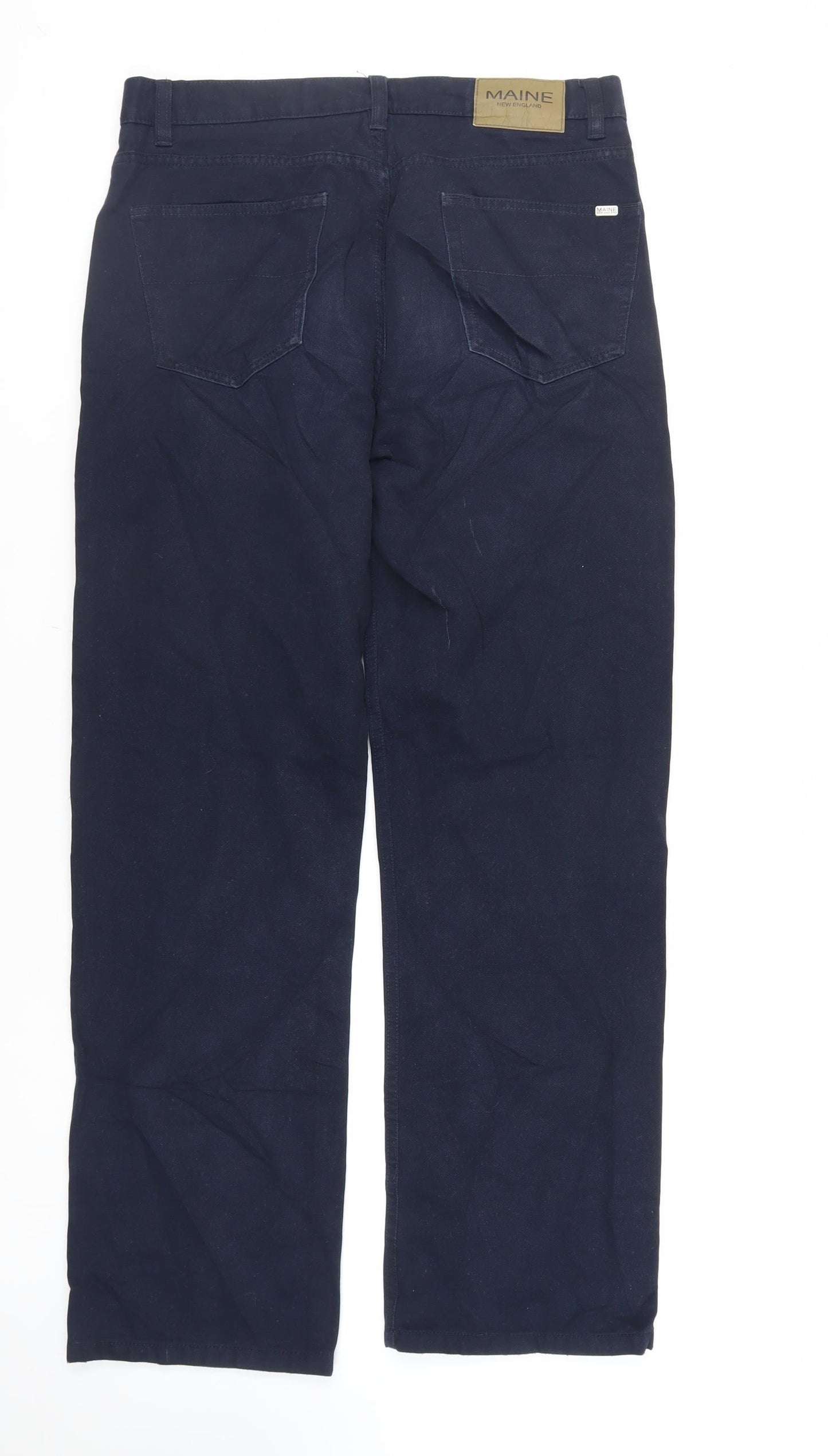 Debenhams Mens Blue Cotton Straight Jeans Size 34 in L32 in Regular Zip