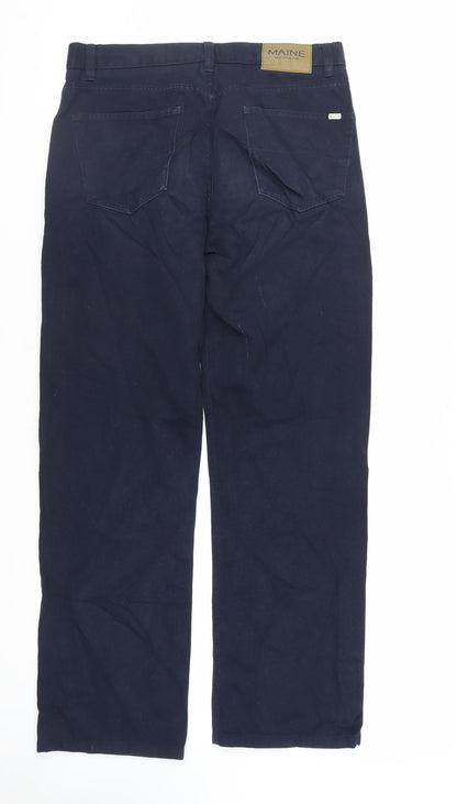 Debenhams Mens Blue Cotton Straight Jeans Size 34 in L32 in Regular Zip