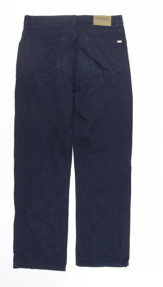 Debenhams Mens Blue Cotton Straight Jeans Size 34 in L32 in Regular Zip