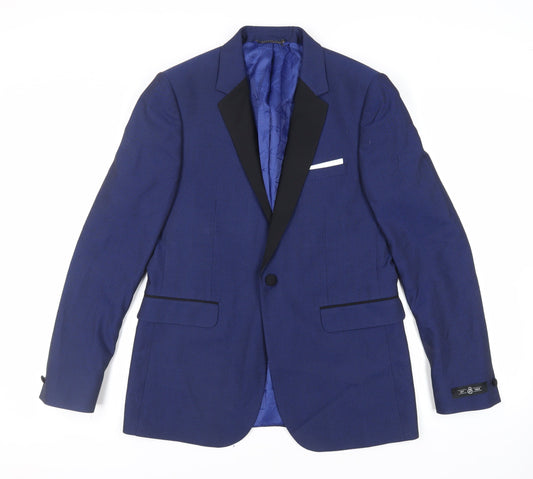 Mens UK Size 40 Burton Regular Blue Suit Tuxedo