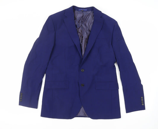 Marks and Spencer Mens Blue Wool Jacket Suit Jacket Size 40 Regular