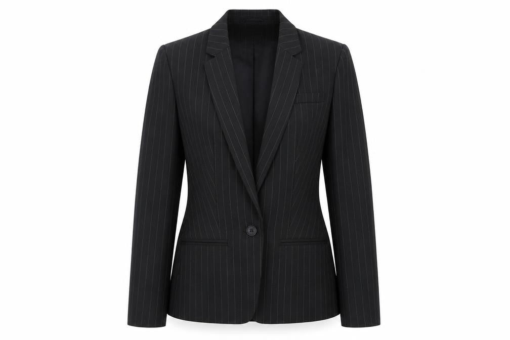Next Womens Black Striped Jacket Blazer Size 8 Button