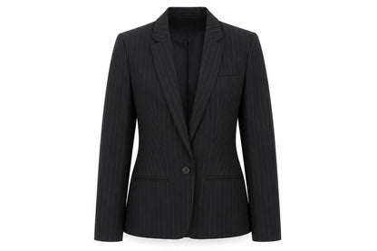 Next Womens Black Striped Jacket Blazer Size 8 Button