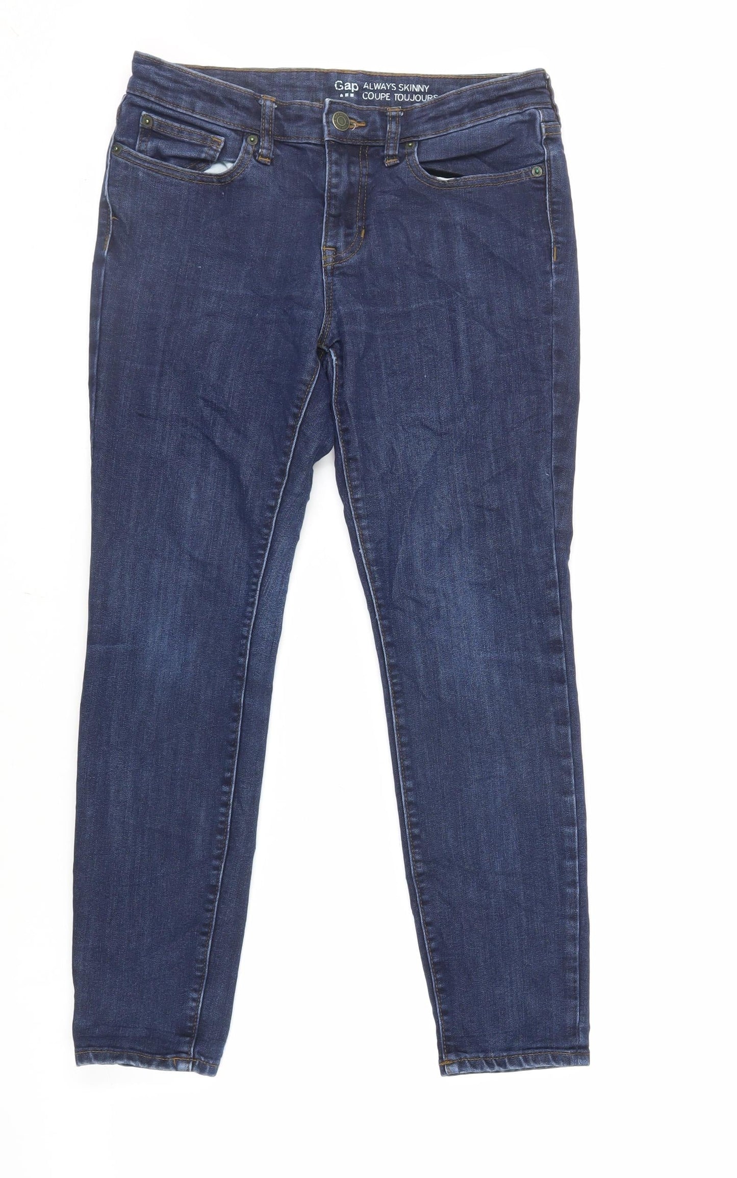 Gap Womens Blue Cotton Skinny Jeans Size 10 L27 in Regular Zip