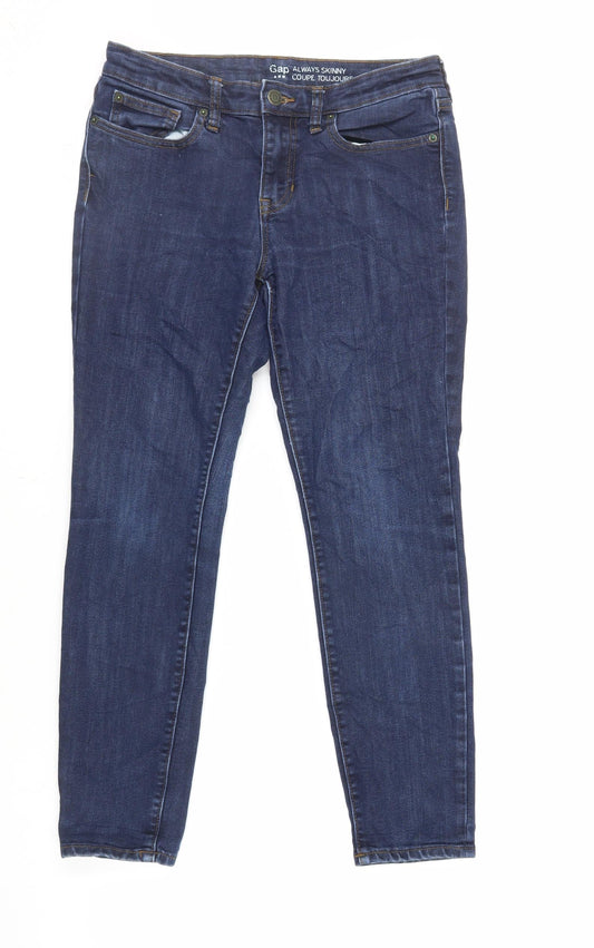 Gap Womens Blue Cotton Skinny Jeans Size 10 L27 in Regular Zip