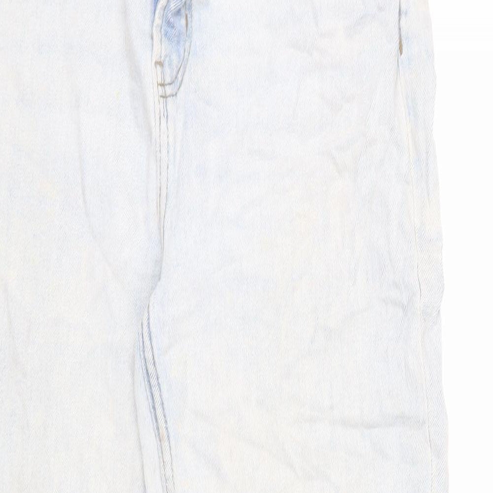 Denim & Co. Womens Blue Cotton Straight Jeans Size 14 L27 in Regular Zip