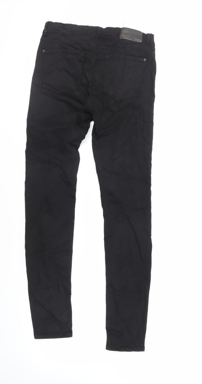 Zara Womens Black Cotton Skinny Jeans Size 10 L30 in Regular Zip