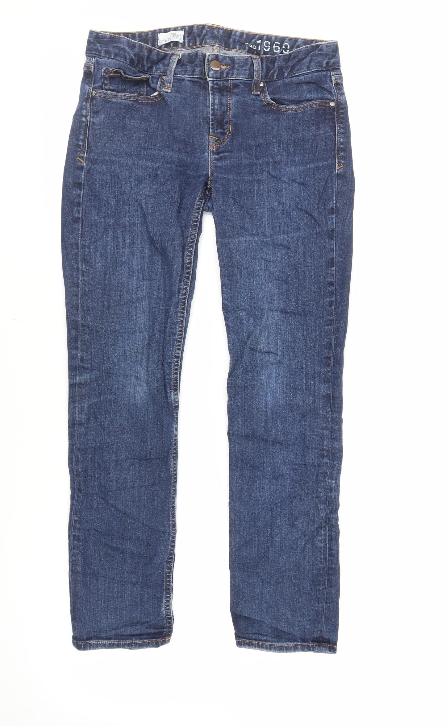 Gap Womens Blue Cotton Skinny Jeans Size 28 in L28 in Regular Zip