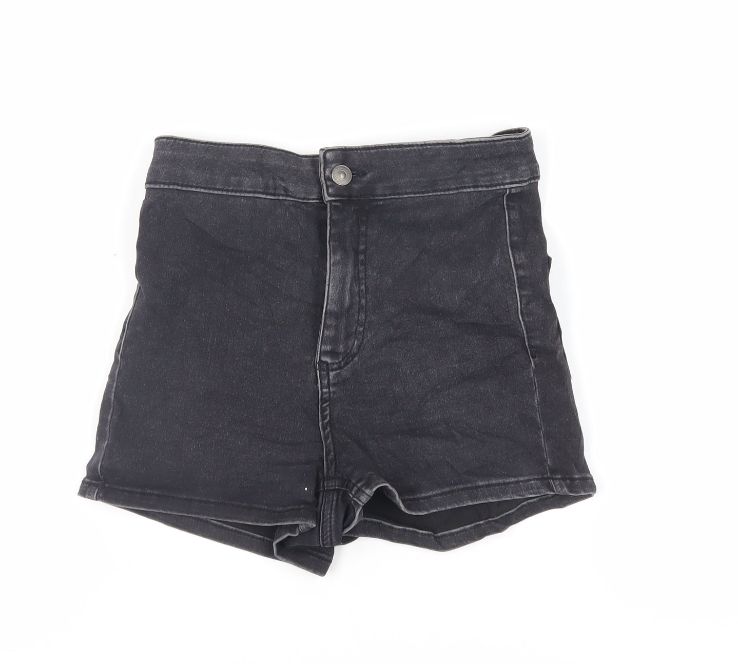 New Look Girls Black Cotton Mom Shorts Size 12 Years Regular Zip