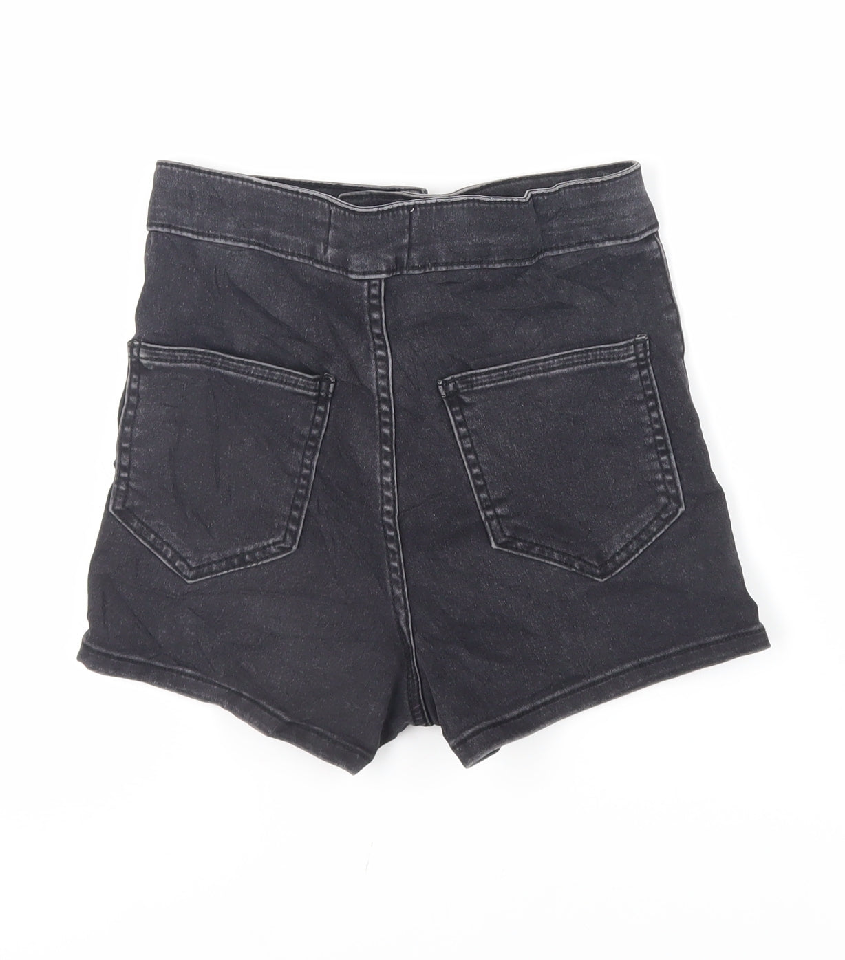 New Look Girls Black Cotton Mom Shorts Size 12 Years Regular Zip