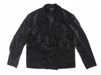 Nasty Gal Womens Black Jacket Blazer Size 12 Button