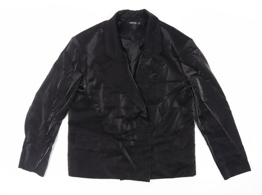 Nasty Gal Womens Black Jacket Blazer Size 12 Button