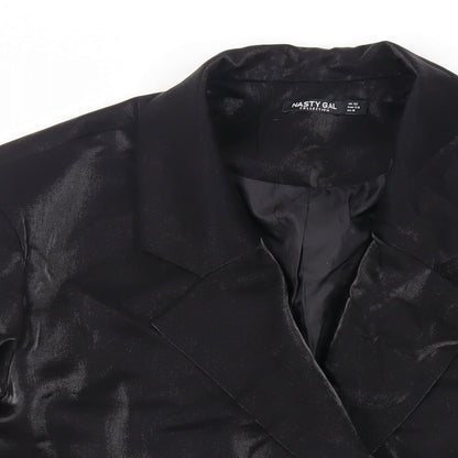 Nasty Gal Womens Black Jacket Blazer Size 12 Button