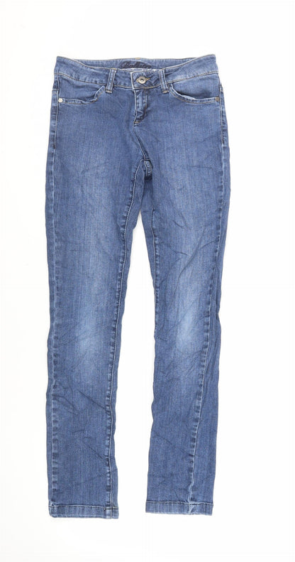 Crew Clothing Womens Blue Cotton Skinny Jeans Size 27 in L30 in Regular Zip