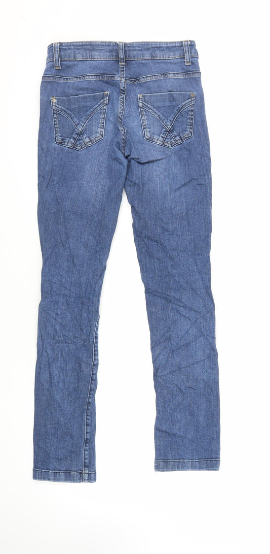 Crew Clothing Womens Blue Cotton Skinny Jeans Size 27 in L30 in Regular Zip