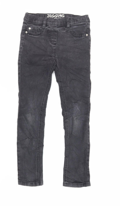 NEXT Girls Black Cotton Jegging Jeans Size 8 Years Regular - Elasticated Waist
