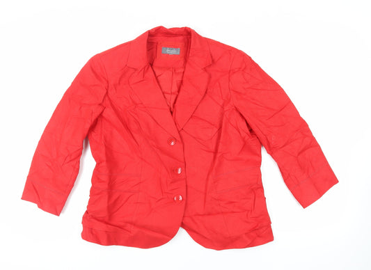 Per Una Womens Red Jacket Blazer Size 18 Button