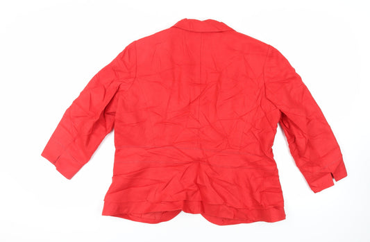 Per Una Womens Red Jacket Blazer Size 18 Button
