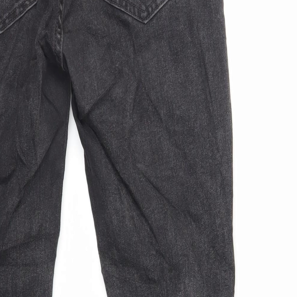 Pull&Bear Womens Black Cotton Skinny Jeans Size 12 L27 in Regular Zip - Raw Hem