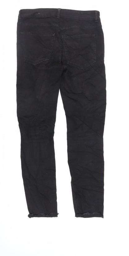 Pull&Bear Womens Black Cotton Skinny Jeans Size 10 L26 in Regular Zip