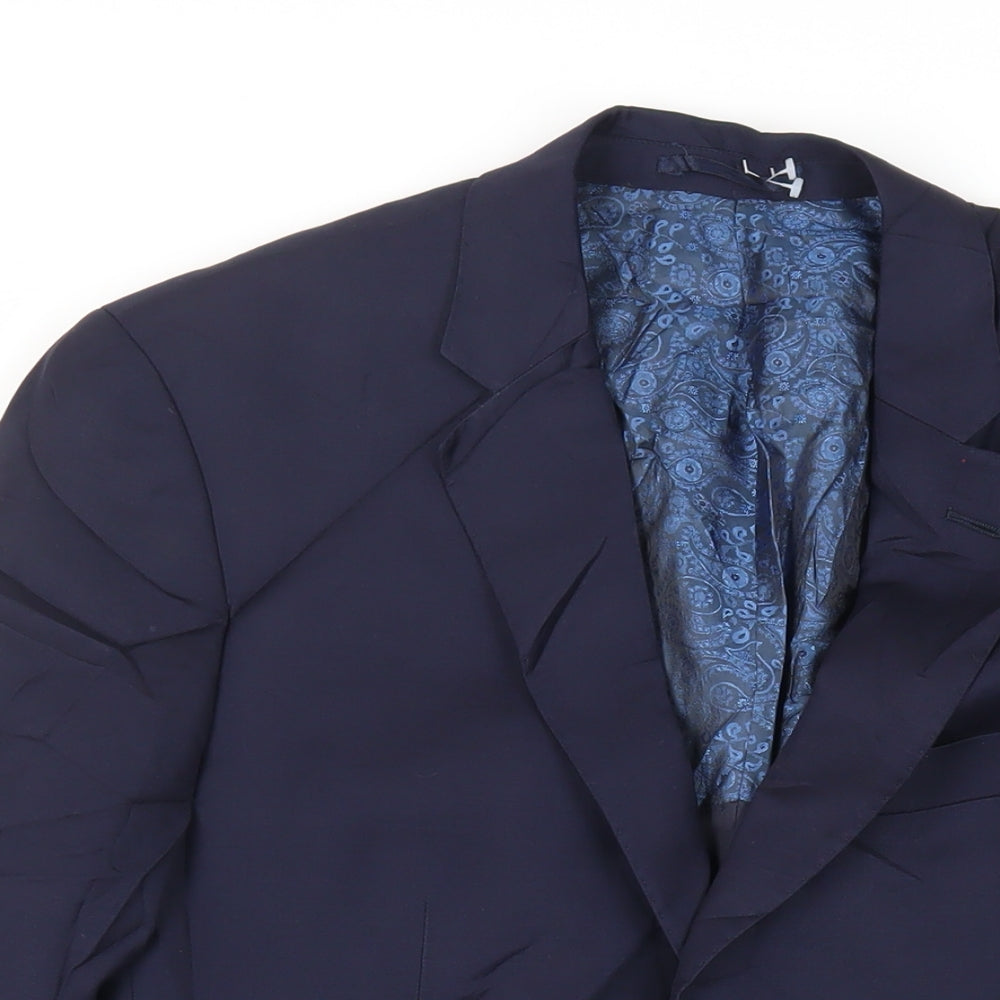 Mens UK Size 40 Simon Carter Regular Blue Suit Jacket
