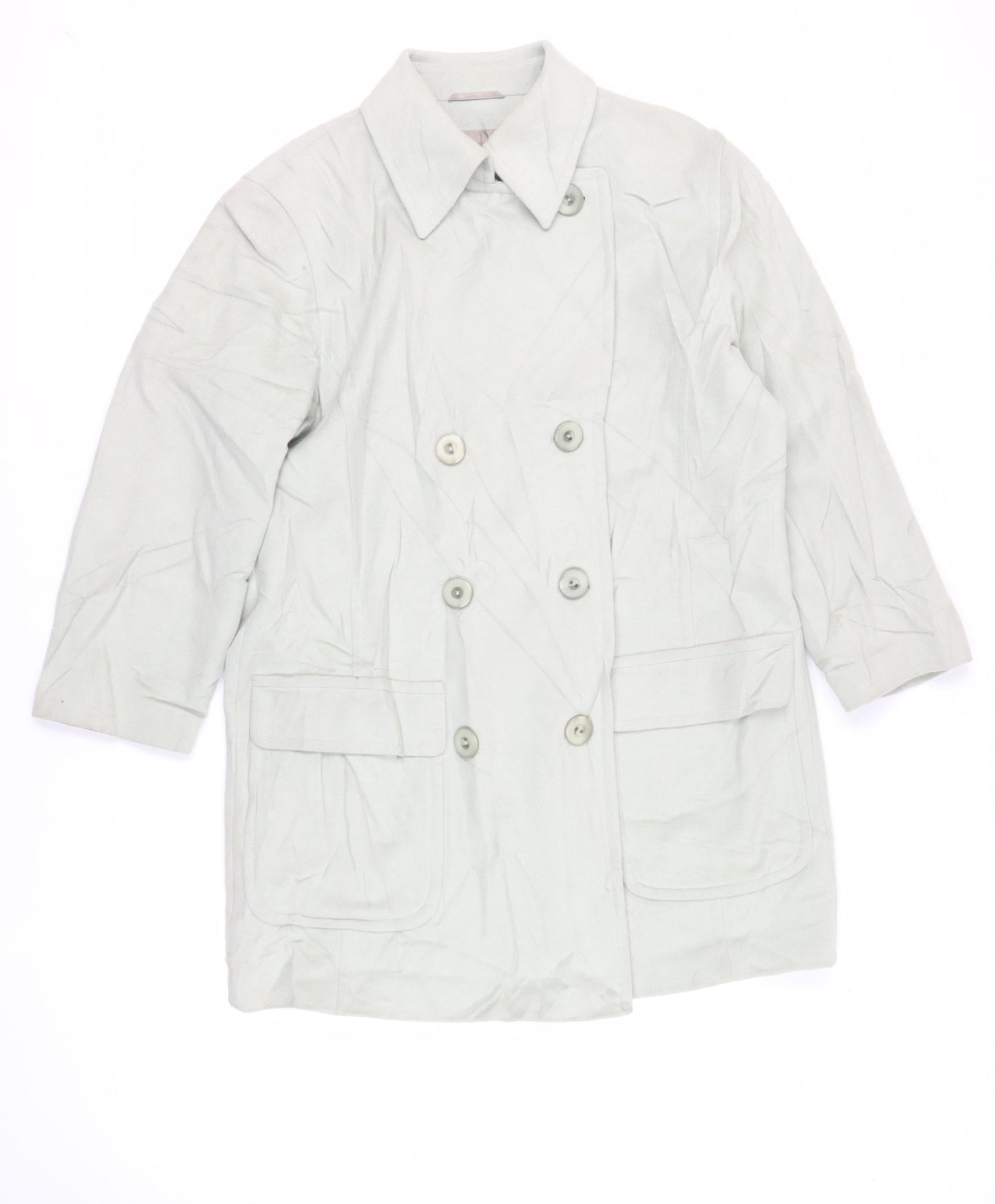 Gerry Weber Womens Green Pea Coat Coat Size L Button - Vintage